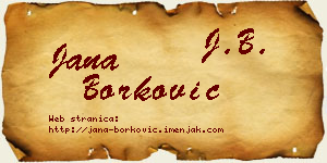 Jana Borković vizit kartica